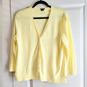 Ann Taylor Yellow Cardigan Sz L